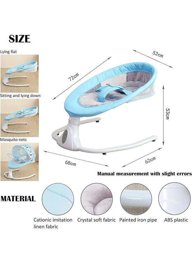 Electric Baby Swing Multifunctional Baby Cridle with Remote Control for 0-18 Months Newborn, Infant, Toddler Portable Baby Rocking Chair with Mosquito Net for Indoor Outdoor