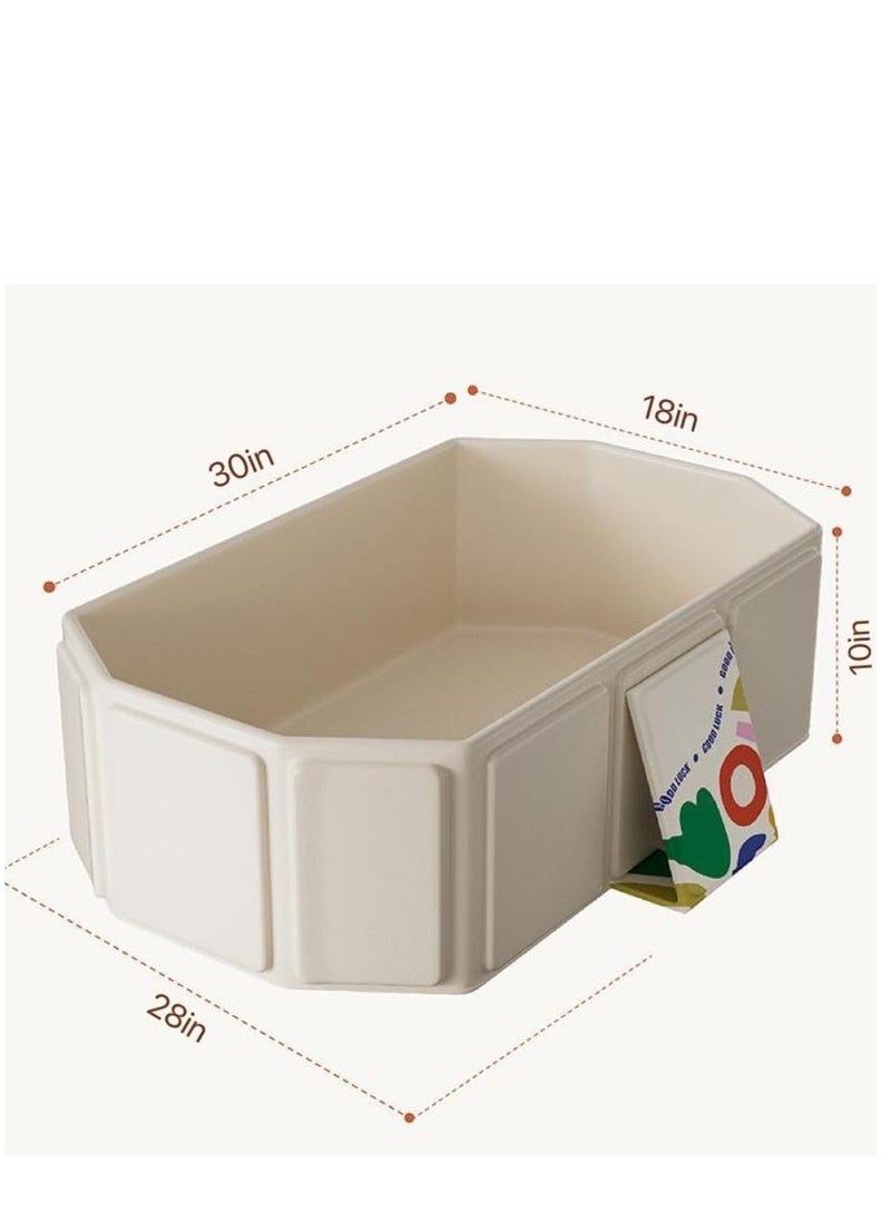 Baby Folding Bathtub, Kids Bathtub with Non-Slip Base, with Thermostatic System, for 0-5 Years Old, Travel Essential, Indoor/Outdoor Use, Easy Storage
