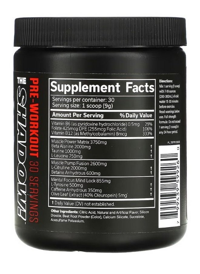 The Shadow Pre Workout Fruit Punch 9.5 oz 270 g