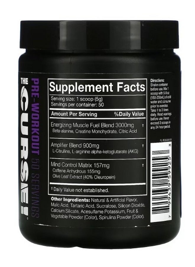 The Curse Pre Workout Dark Grape 8.8 oz  250 g
