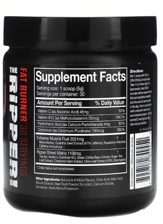 The Ripper Fat Burner Strawberry Shred 5.3 oz 150 g