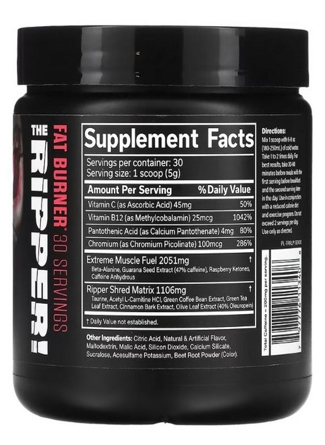 The Ripper Fat Burner Raspberry Lemonade 5.3 oz 150 g