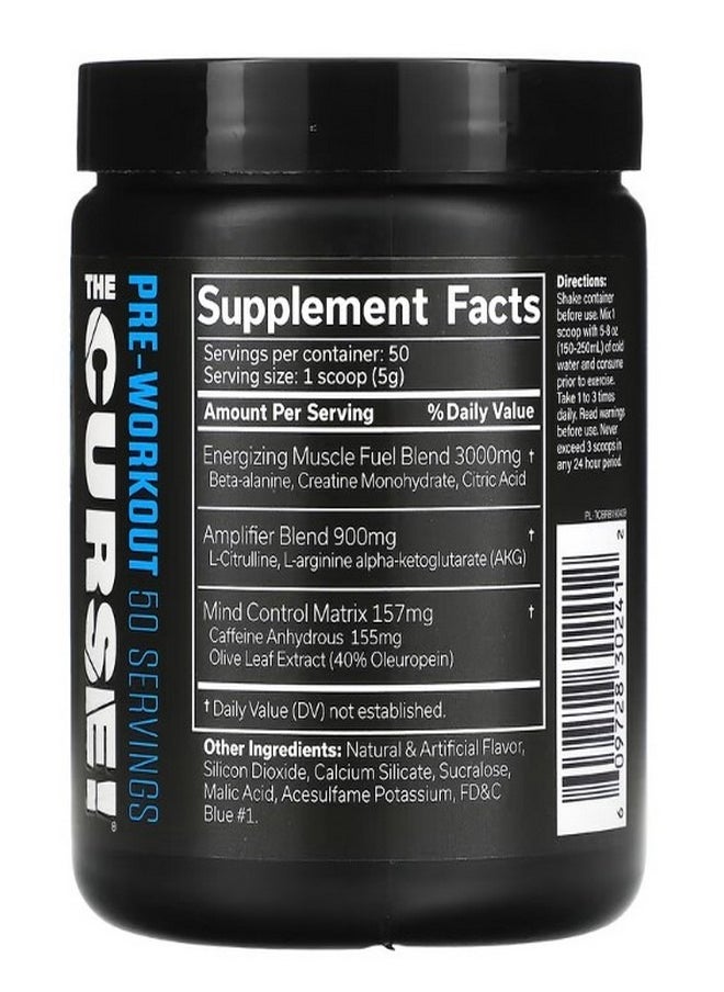 The Curse Pre Workout Blue Raspberry 8.8 oz 250 g