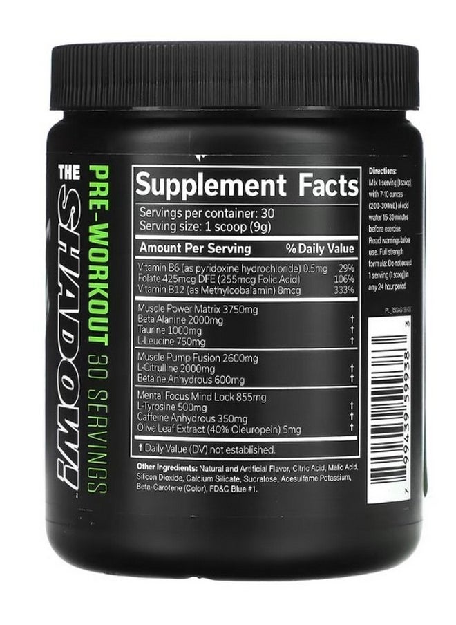 The Shadow Pre Workout Green Apple 9.5 oz 270 g