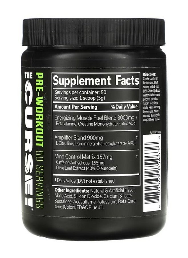 The Curse Pre Workout Green Apple 8.8 oz 250 g
