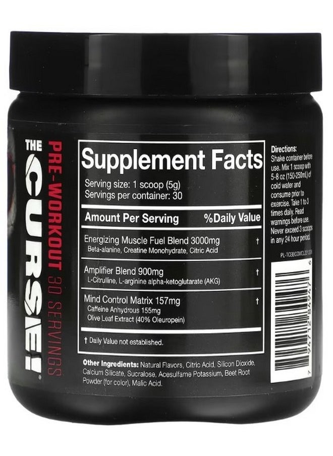 The Curse Pre Workout Cherry Limeade 5.3 oz 150 g