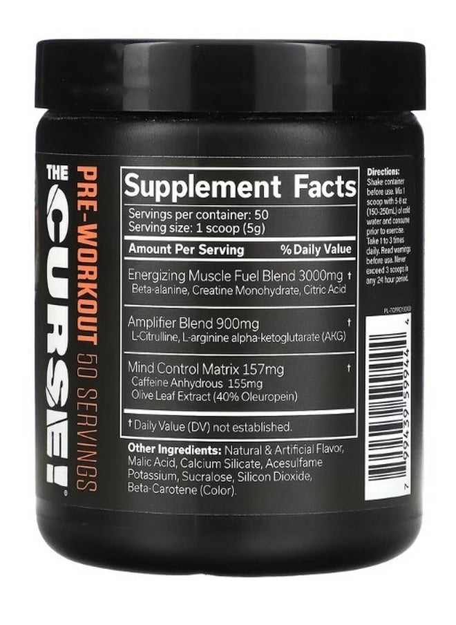 The Curse Pre Workout Peach Rings 8.8 oz 250 g
