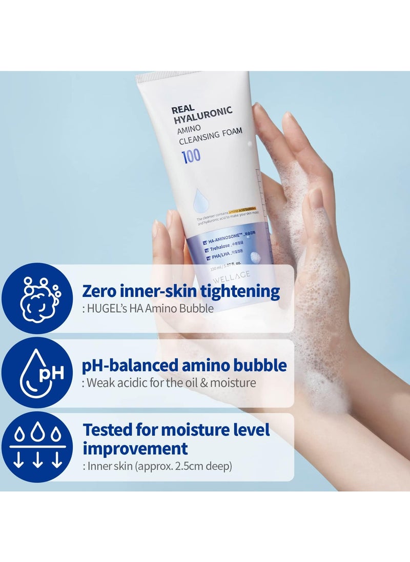 Real Hyaluronic Amino Cleansing Foam Hydrating Face Wash 5.07 oz.
