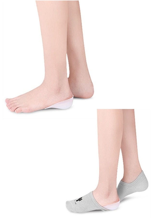 3-Pairs Unisex Invisible Height Increase Insoles, Silicone Heel Protector Shoe Lift Heel Pads Height Increase Insole In Socks (2cm&2.5cm&3cm)