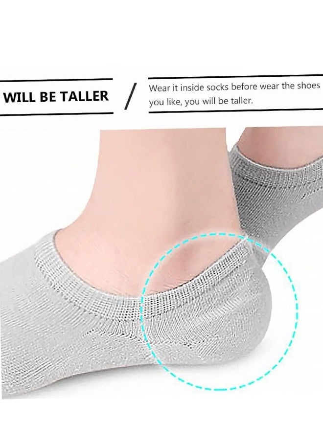 3-Pairs Unisex Invisible Height Increase Insoles, Silicone Heel Protector Shoe Lift Heel Pads Height Increase Insole In Socks (2cm&2.5cm&3cm)