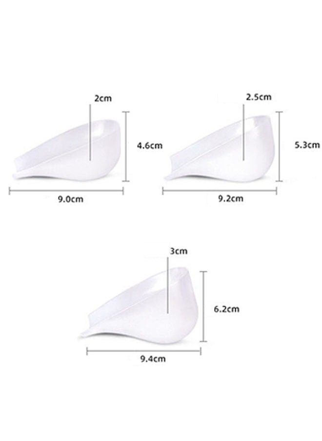 3-Pairs Unisex Invisible Height Increase Insoles, Silicone Heel Protector Shoe Lift Heel Pads Height Increase Insole In Socks (2cm&2.5cm&3cm)