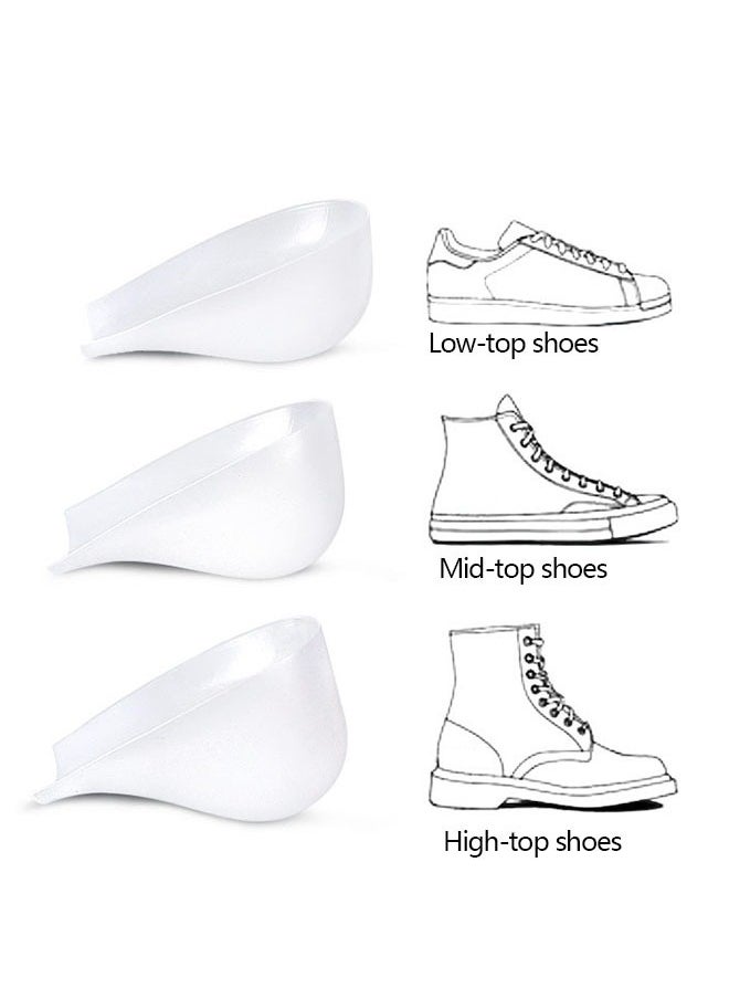 3-Pairs Unisex Invisible Height Increase Insoles, Silicone Heel Protector Shoe Lift Heel Pads Height Increase Insole In Socks (2cm&2.5cm&3cm)