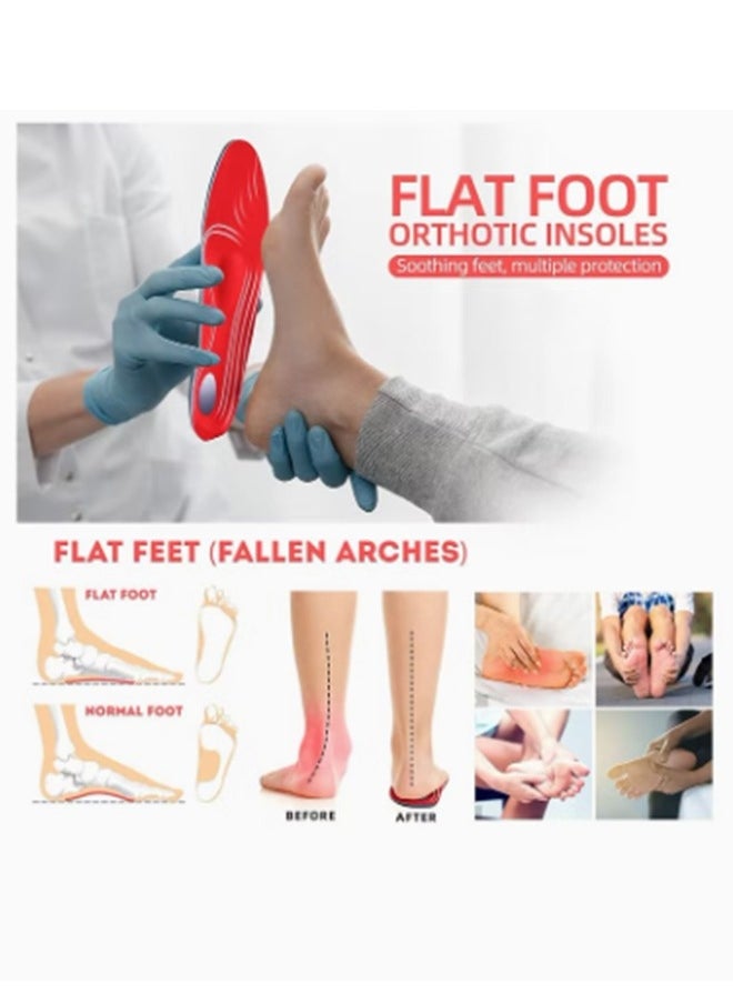 Arch Support Orthotic Insoles,Soft Plantar Fasciitis Insoles, Shock Absorption Cushioning Shoes Insoles for Flat Feet Heel Spurs Foot Pain overpronation for Men Women(L 44-45)