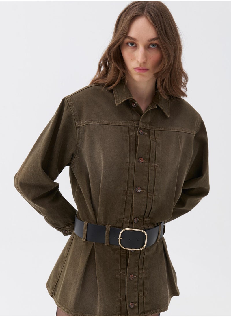 Belted Denim Dress