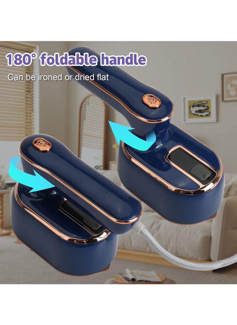 Mini Steam Iron 1000 W Portable Mini Iron Travel Iron 20s Fast Heating Foldable Handheld Travel Iron Mini for Home On the Go 100 ml Water Tank