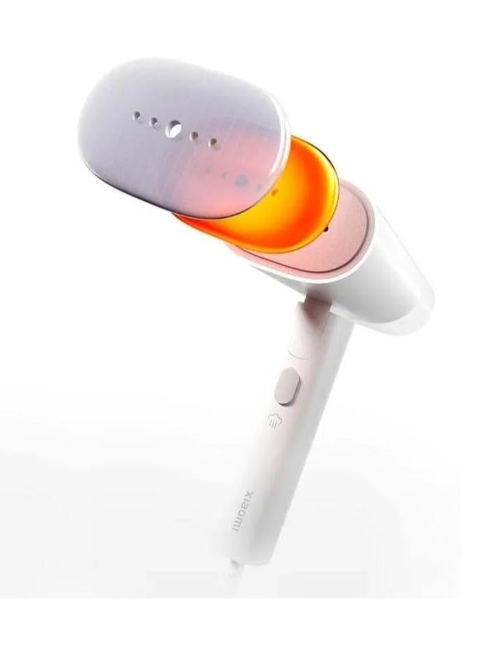 Handheld Garment Steamer 160ml 1300W – Fast Heating, Portable, Multi-Position Use, Safe for All Fabrics, Overheat Protection, Integrated Brush, Ideal for Home & Travel – White (BHR8271UK) 160 ml 1300 W BHR8271UK White