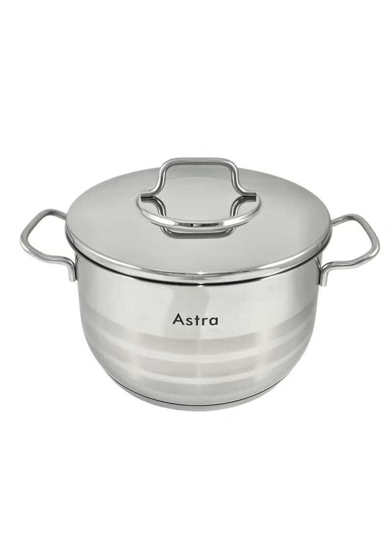 ASTRA Premium 2.0 L Stainless Steel Casserole Pot – 16×10 cm | Oven & Microwave Safe, Non‑Stick & Easy Clean, Elegant Table‑to‑Oven Design | Durable Turkish Cookware