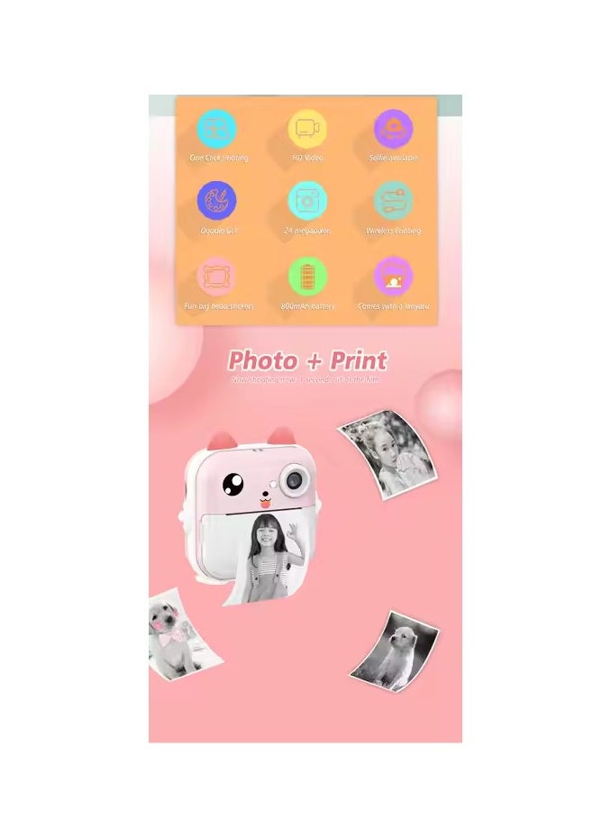 Mini Instant Print Kids Camera Zero Ink Photo Cameras Assorted Colors
