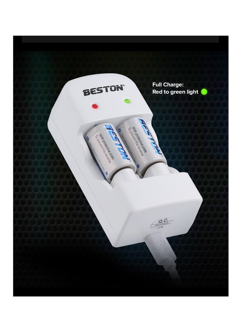 Beston M7003 Charger with 2 pcs of CR2 Batteries