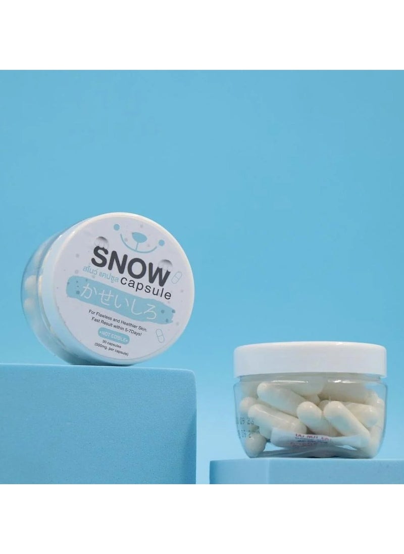 Snow Capsule Skin Whitening Powder 30 Capsules For Glowing Clear Complexion