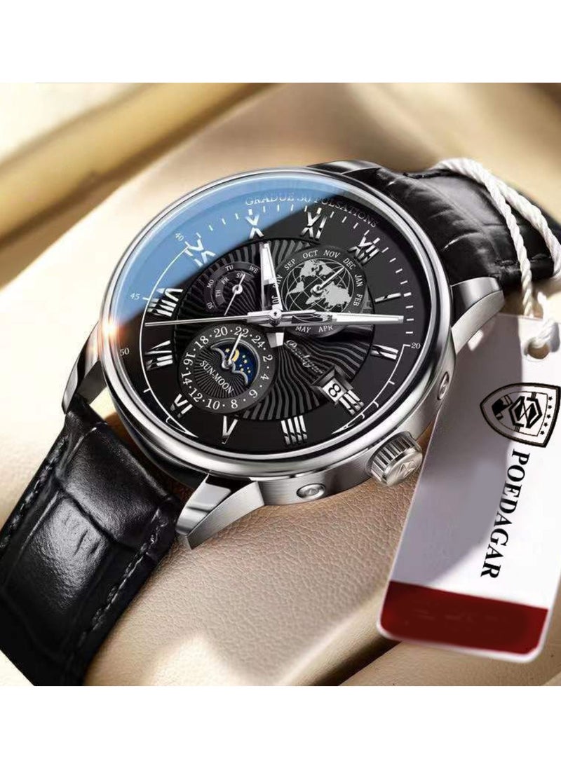 Man Watch,Waterproof Luminous Classic Leather Watch For Man 40mm