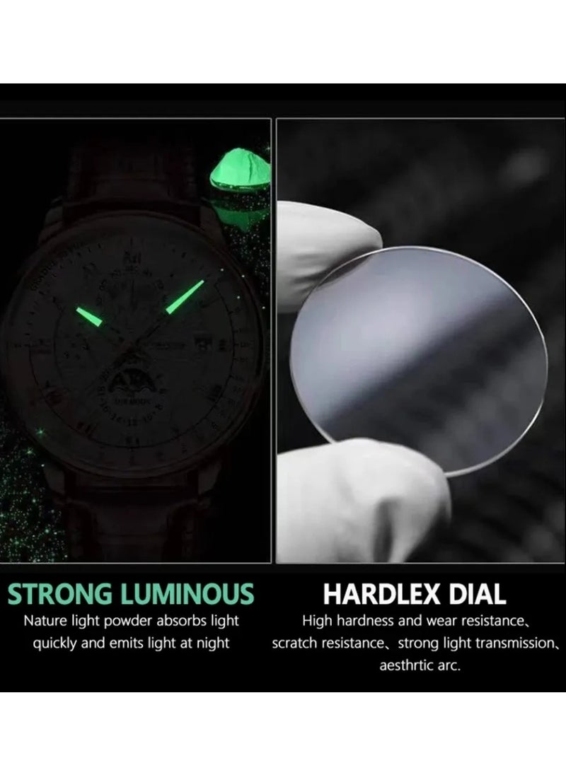 Man Watch,Waterproof Luminous Classic Leather Watch For Man 40mm