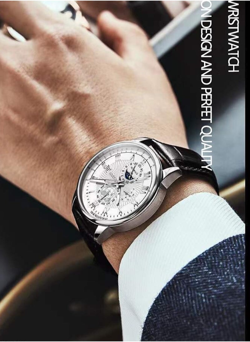 Man Watch,Waterproof Luminous Classic Leather Watch For Man 40mm