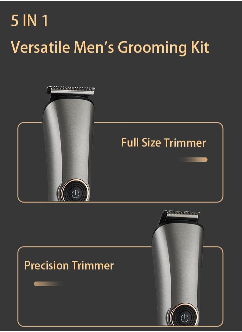 Cordless Professional Hair Clipper 5 in 1 Hair Trimmers Beard Trimmer ,Multifunctional Mens Grooming Kit for Beard Face Nose USB Rechargeable Electric Shaver Body Trimmer for Men with Storage Base