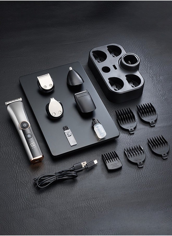 Cordless Professional Hair Clipper 5 in 1 Hair Trimmers Beard Trimmer ,Multifunctional Mens Grooming Kit for Beard Face Nose USB Rechargeable Electric Shaver Body Trimmer for Men with Storage Base