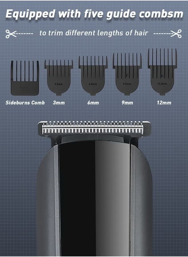 Cordless Professional Hair Clipper 5 in 1 Hair Trimmers Beard Trimmer ,Multifunctional Mens Grooming Kit for Beard Face Nose USB Rechargeable Electric Shaver Body Trimmer for Men with Storage Base