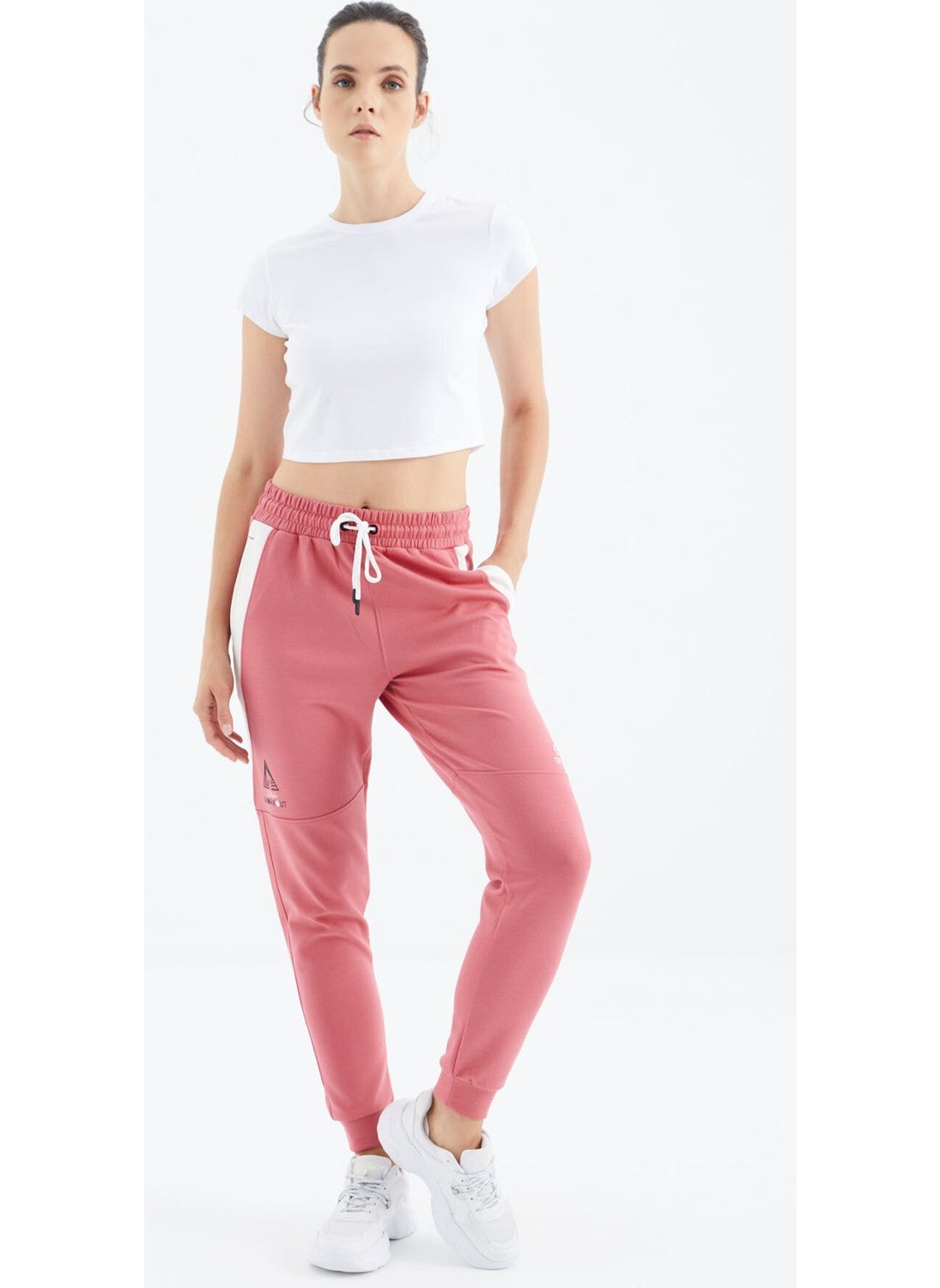 Wild Rose Laced Stripe Detailed Relaxed Fit Women's Tracksuit Bottom - 94645