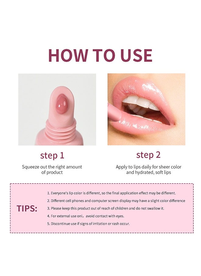 Peptide Lip Tint ,2 in 1 Lip Gloss and Lip Treatment Plumper and Softer Lips Restore Replenish Dry Lips Lip Color Lipstick Lip Gloss Hydrating Moisturizing Lip Gloss 10ml #03 Rich Brown