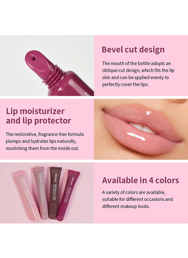 Peptide Lip Tint ,2 in 1 Lip Gloss and Lip Treatment Plumper and Softer Lips Restore Replenish Dry Lips Lip Color Lipstick Lip Gloss Hydrating Moisturizing Lip Gloss 10ml #03 Rich Brown