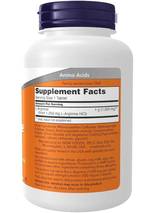 Double strength L-Arginine 1000 Mg Nitric Oxide Precursor Amino Acid, 120 Tablets