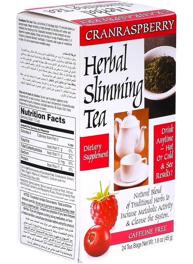Herbal Slimming Tea - Cranrasberry 24 Bags 45 Gram
