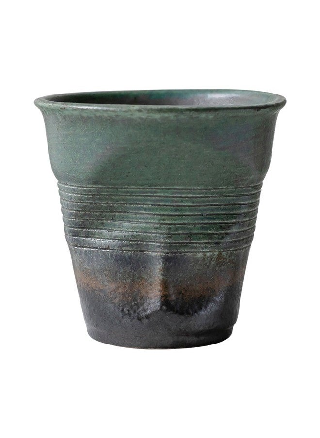 Porcelain Finger Press Cup 8.5cm，200ml Rough Pottery Coffee Cup Creative Milk Cup Irregular Ceramic Latte Cup Retro Tea Cup Kitchen Gradient Ceramic Cup