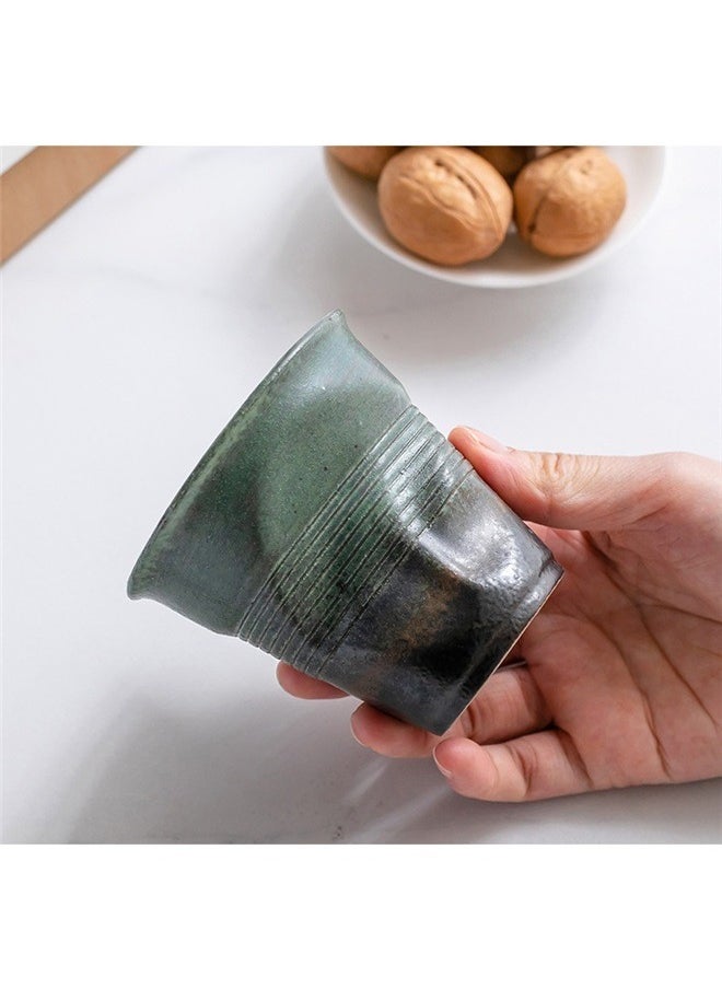 Porcelain Finger Press Cup 8.5cm，200ml Rough Pottery Coffee Cup Creative Milk Cup Irregular Ceramic Latte Cup Retro Tea Cup Kitchen Gradient Ceramic Cup