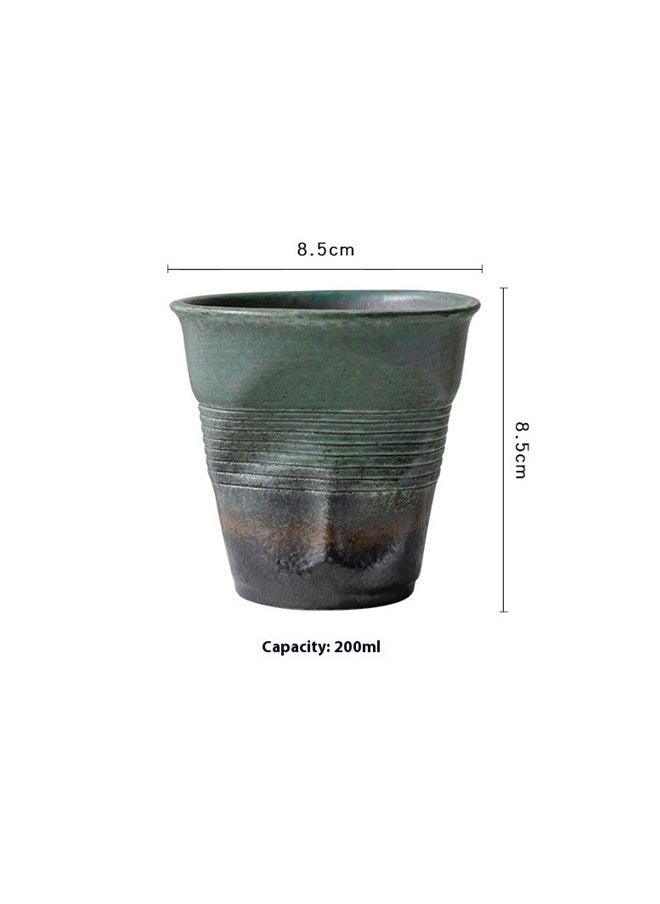 Porcelain Finger Press Cup 8.5cm，200ml Rough Pottery Coffee Cup Creative Milk Cup Irregular Ceramic Latte Cup Retro Tea Cup Kitchen Gradient Ceramic Cup