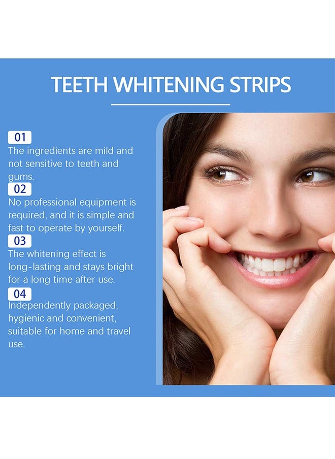 5D White Teeth Whitening Strips— Oral Hygiene Care Strip -for false Teeth Dental Bleaching System Gel （7 Sets）