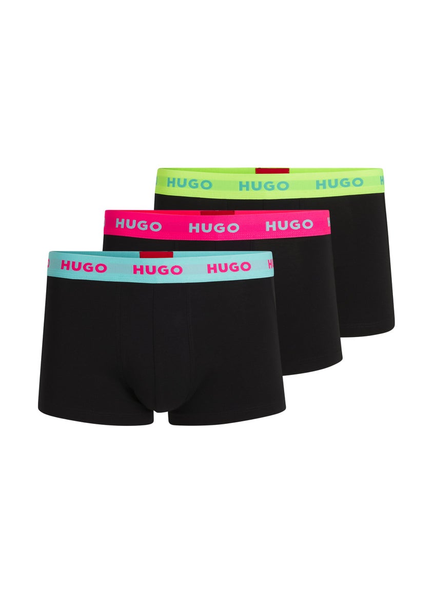 Three-pack of stretch-cotton trunks with logo waistbands