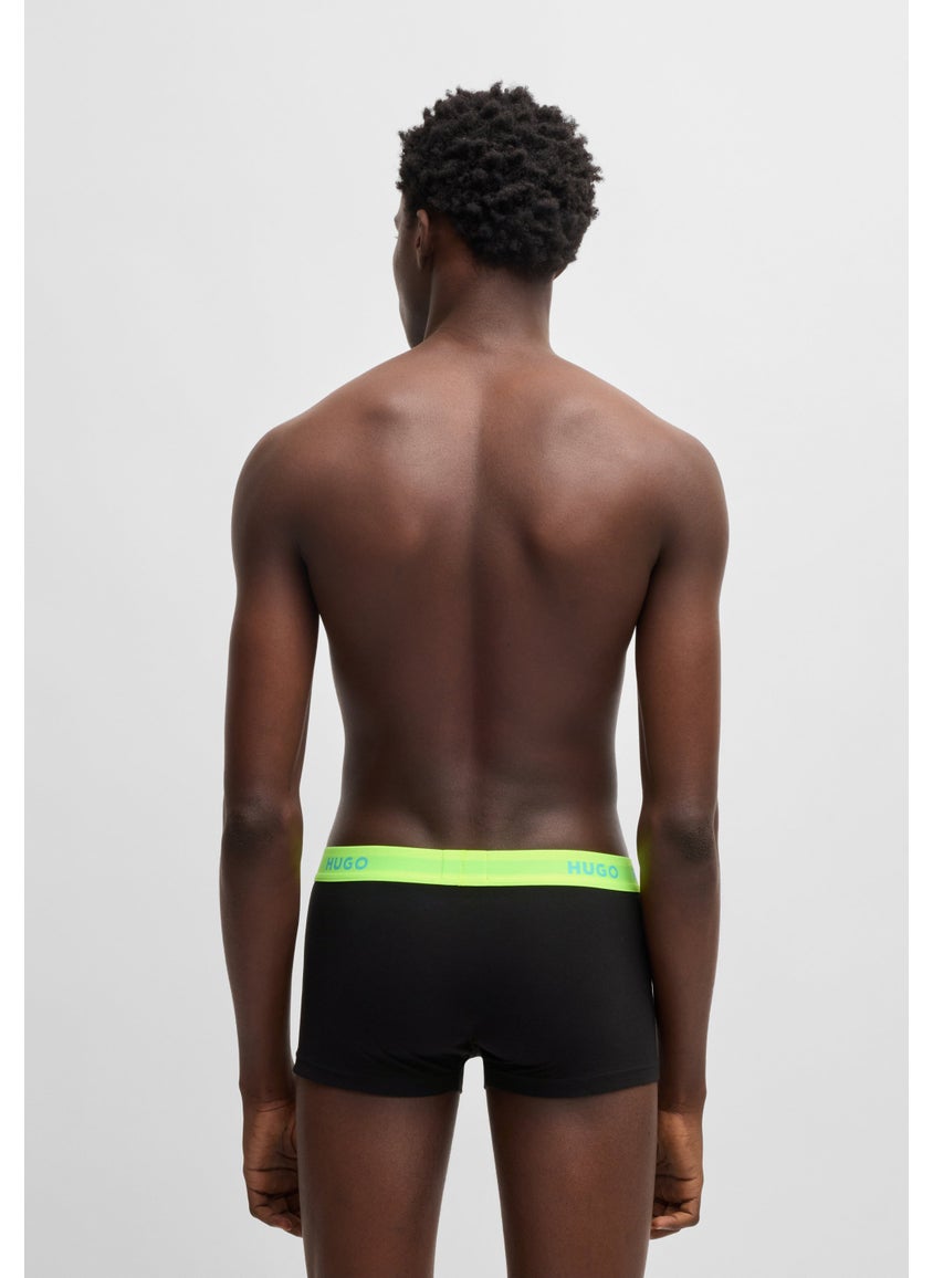 Three-pack of stretch-cotton trunks with logo waistbands