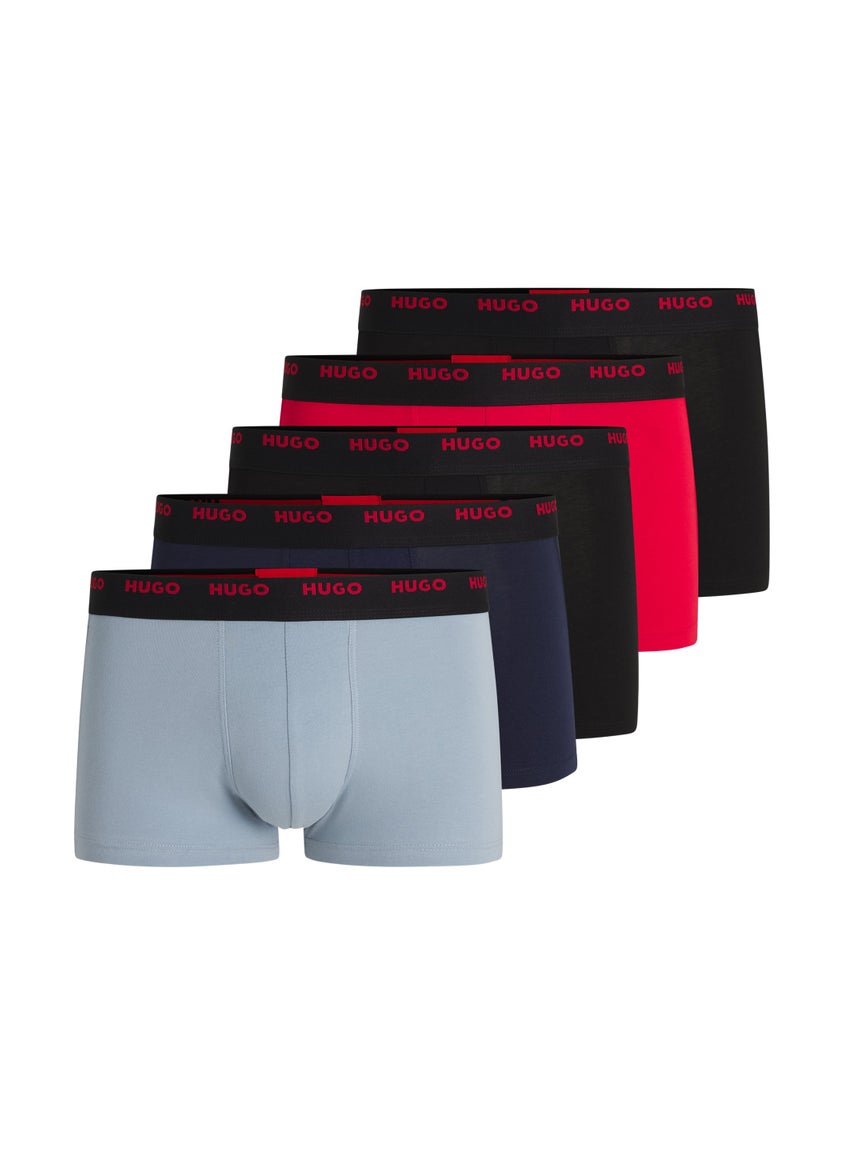 Five-pack of stretch-cotton trunks with logo waistbands