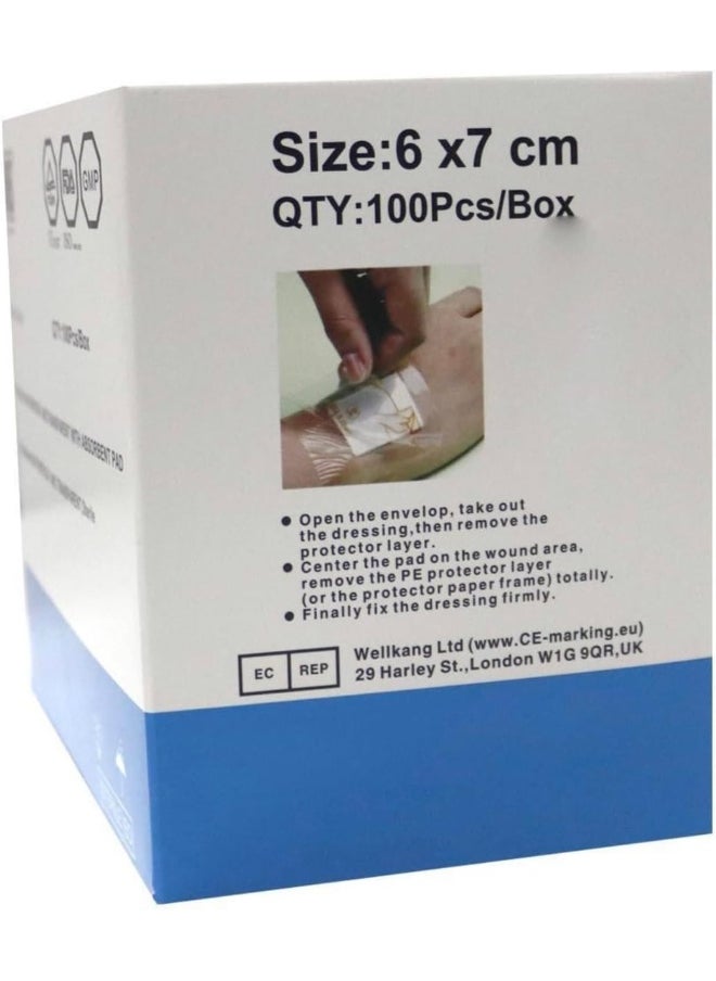 Waterproof Transparent Bandage 6 X 7 Cm 100 Piece Per Box