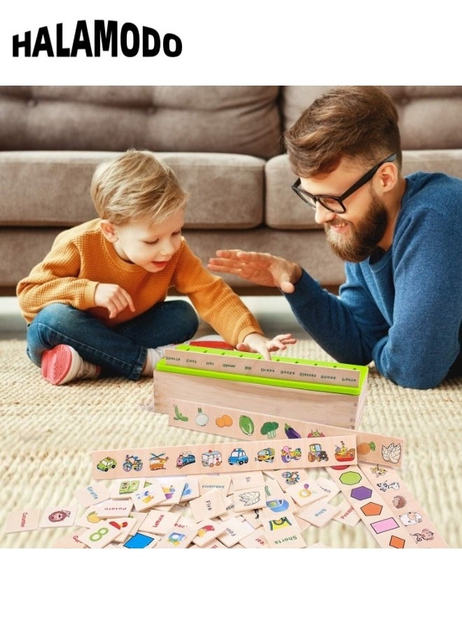 Wooden Montessori Toys for Kids Toddler Preschool Toys Color Shape Matching Sorting Box Preschool Learning Activities Sensory Bin Autism Puzzles Great Gift for 1-3 Boys Girls