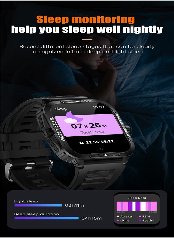 P76 Smart watchy Sport Heart Rate Step Meter 3ATM Waterproof Full Screen Smart Watch