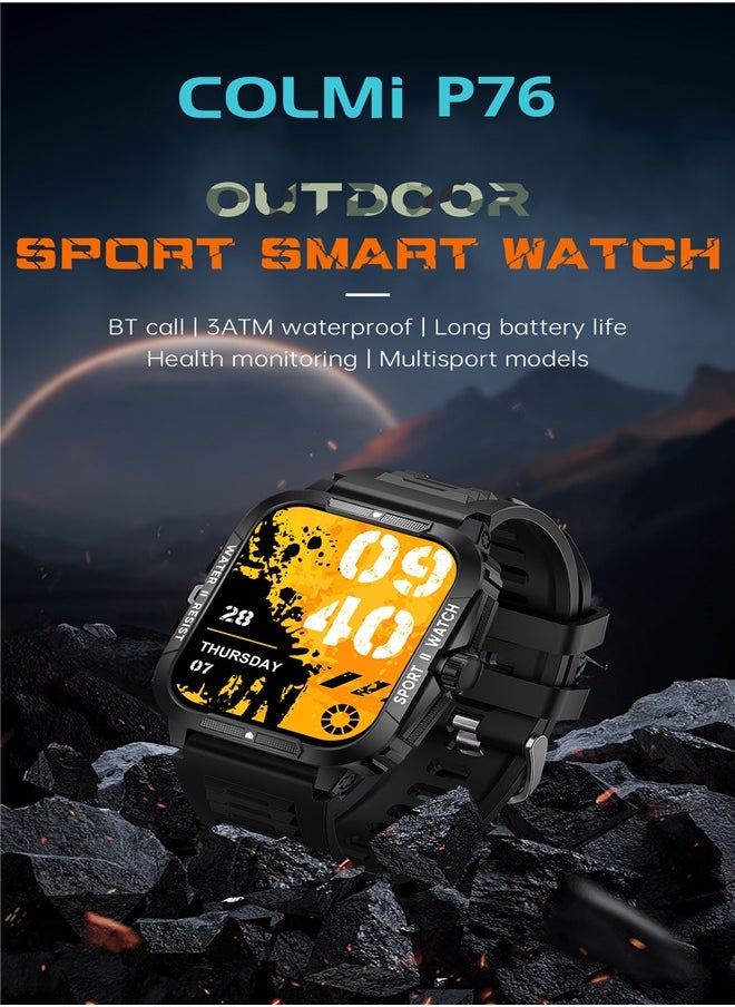 P76 Smart watchy Sport Heart Rate Step Meter 3ATM Waterproof Full Screen Smart Watch