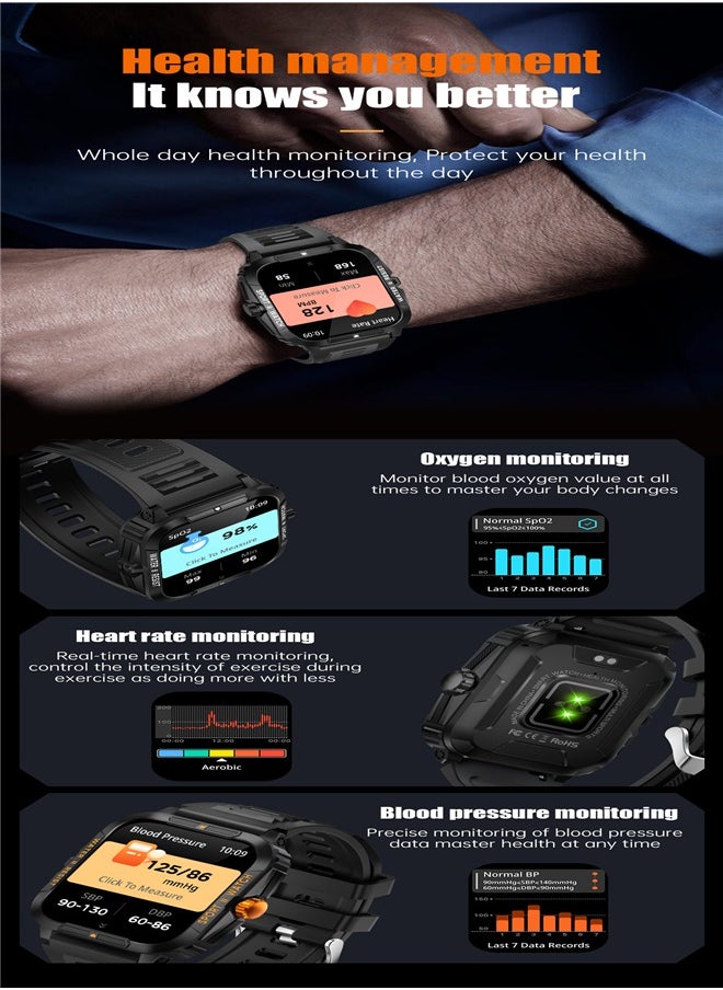 P76 Smart watchy Sport Heart Rate Step Meter 3ATM Waterproof Full Screen Smart Watch