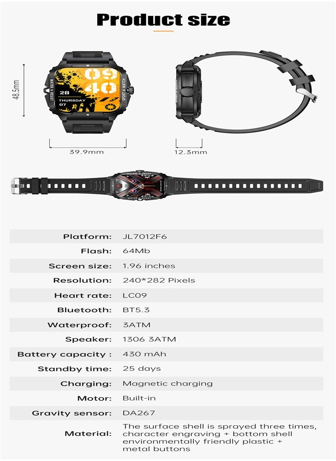 P76 Smart watchy Sport Heart Rate Step Meter 3ATM Waterproof Full Screen Smart Watch