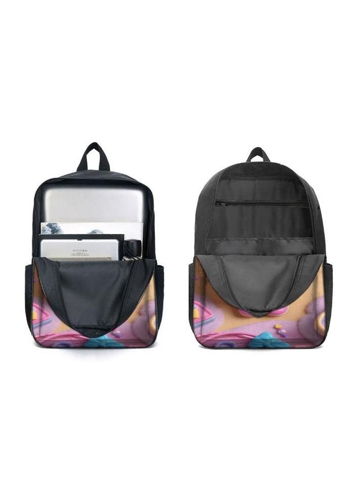 Three-piece set of cartoon characters (schoolbag, for students) - 1037