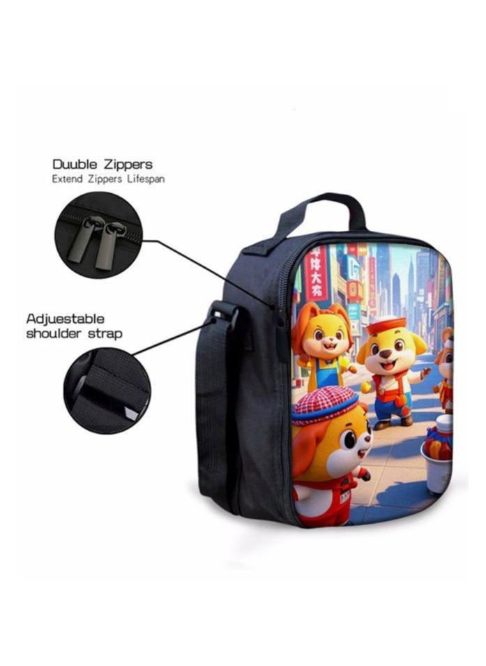 Cartoon three-piece schoolbag with zipper - 255